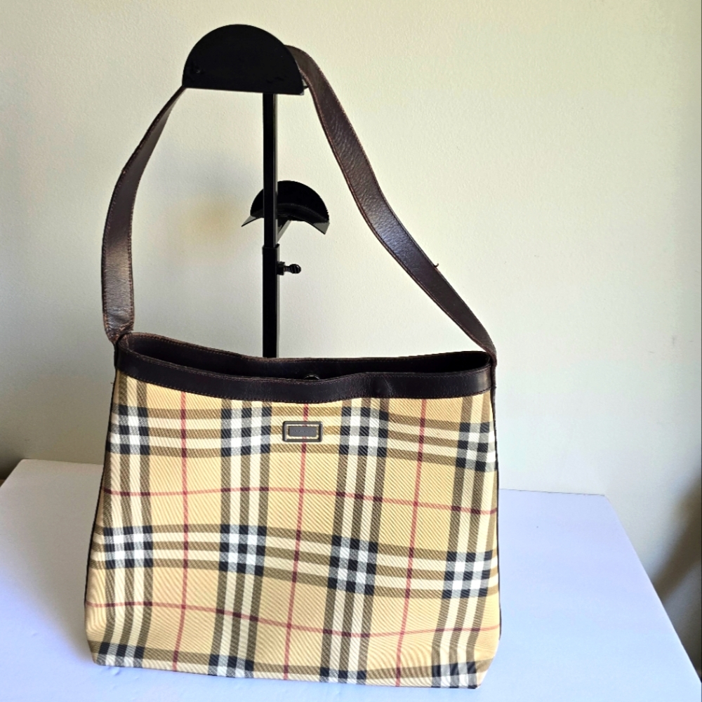 Burberry London Nova Check Hobo Bag Brown